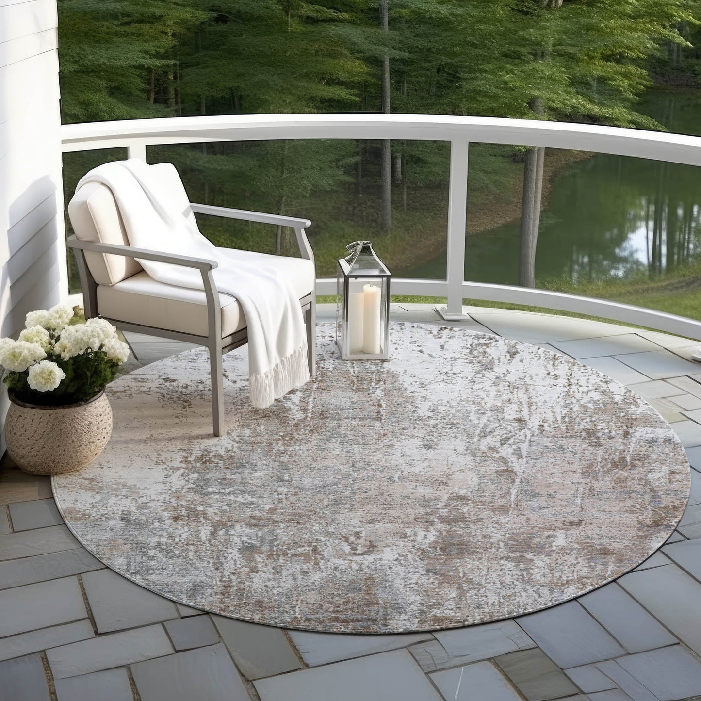 Kaelion Brown Washable Indoor-Outdoor Rug