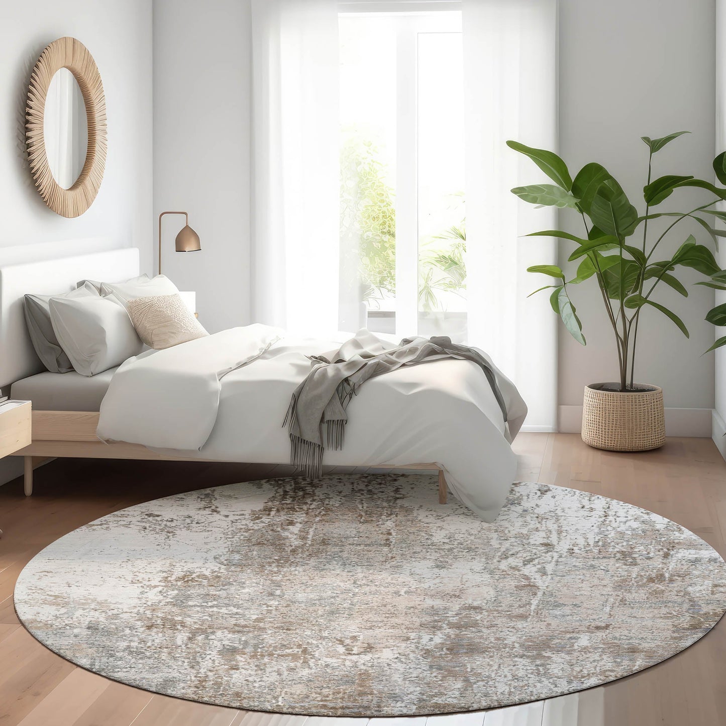 Kaelion Brown Washable Indoor-Outdoor Rug