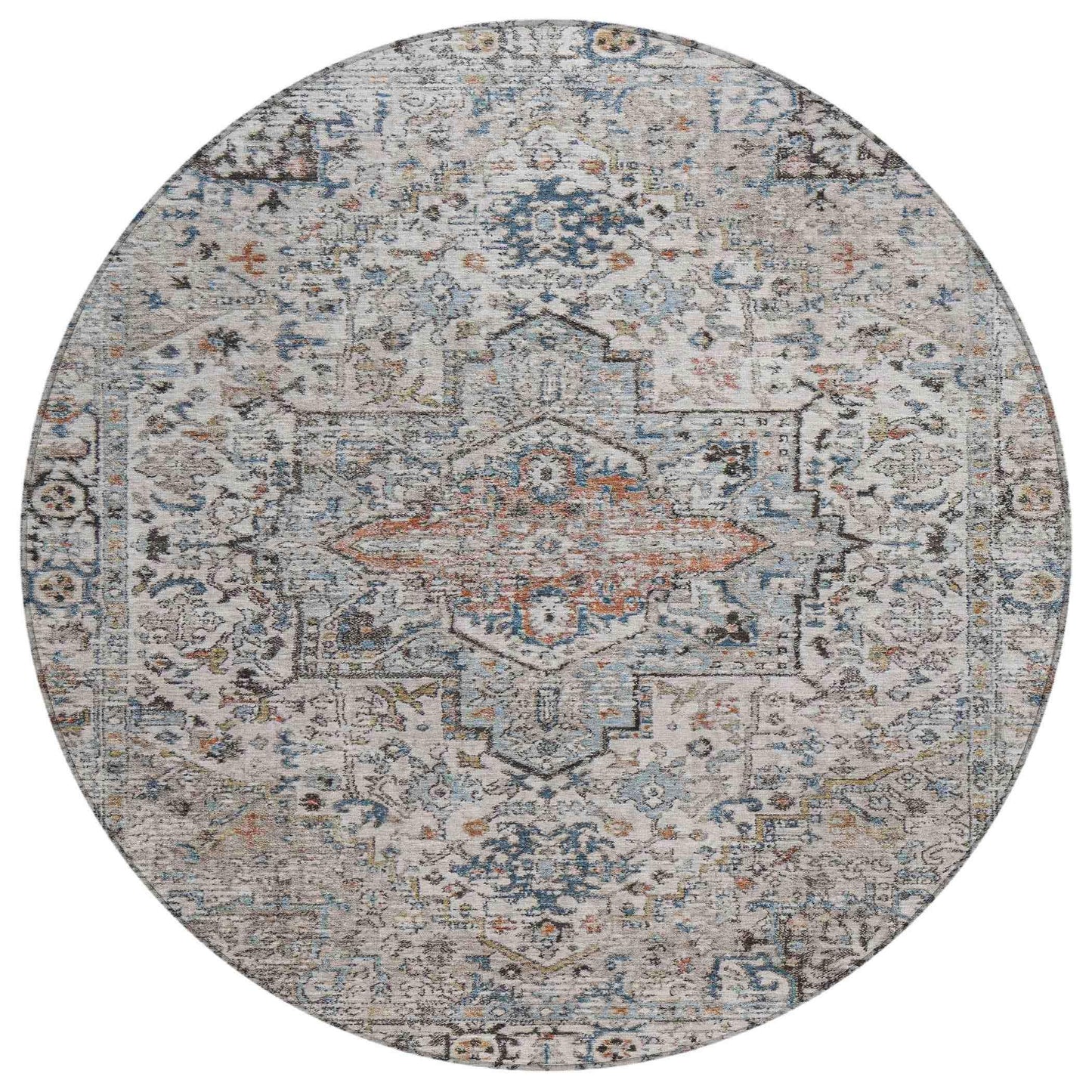 Kaelon Ivory Washable Indoor-Outdoor Rug