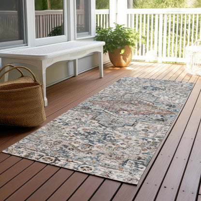Kaelon Ivory Washable Indoor-Outdoor Rug