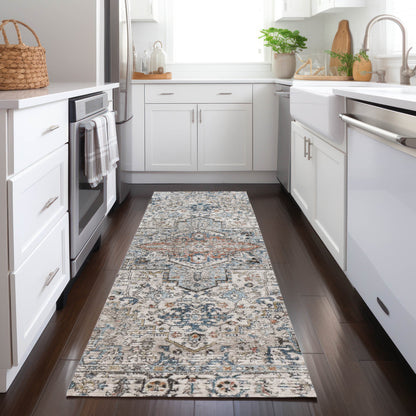 Kaelon Ivory Washable Indoor-Outdoor Rug