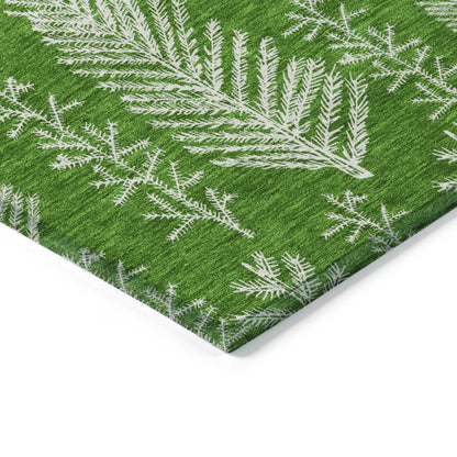 Paelius Green Washable Indoor-Outdoor Rug