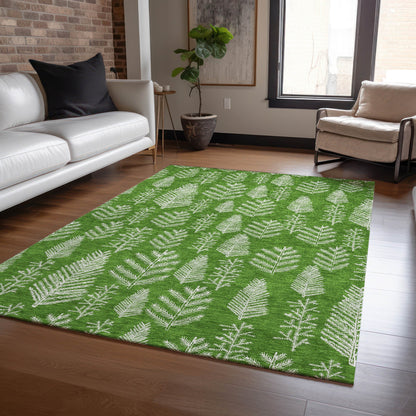 Paelius Green Washable Indoor-Outdoor Rug