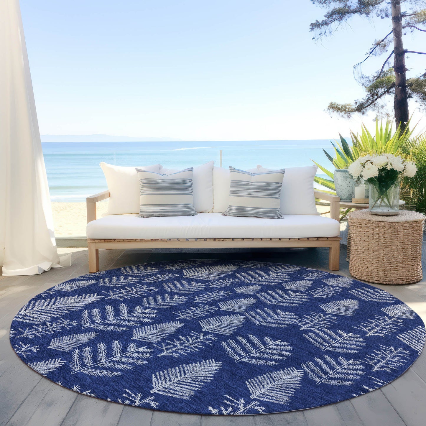 Addison Rugs Paelius Blue Washable Indoor-Outdoor Rug