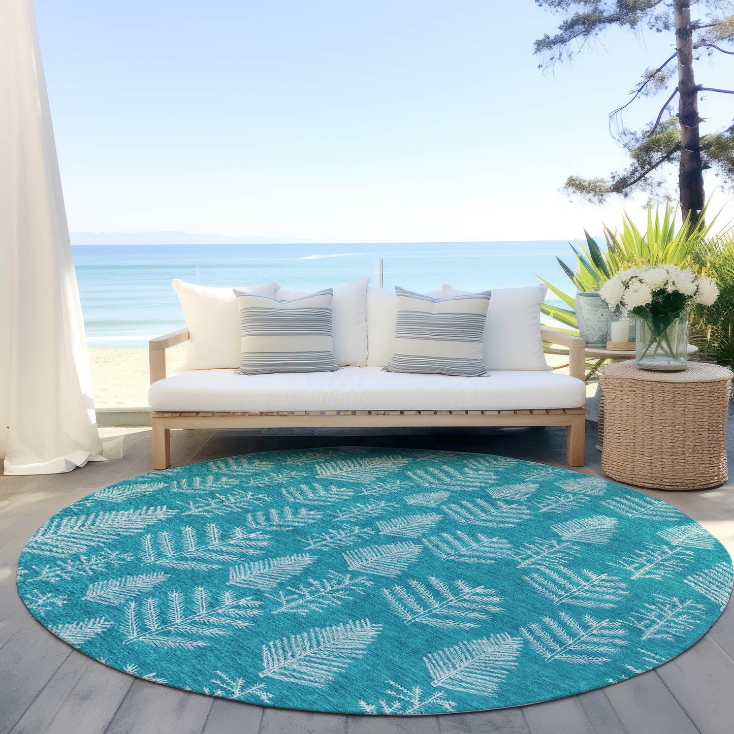 Addison Rugs Paelius Teal Washable Indoor-Outdoor Rug