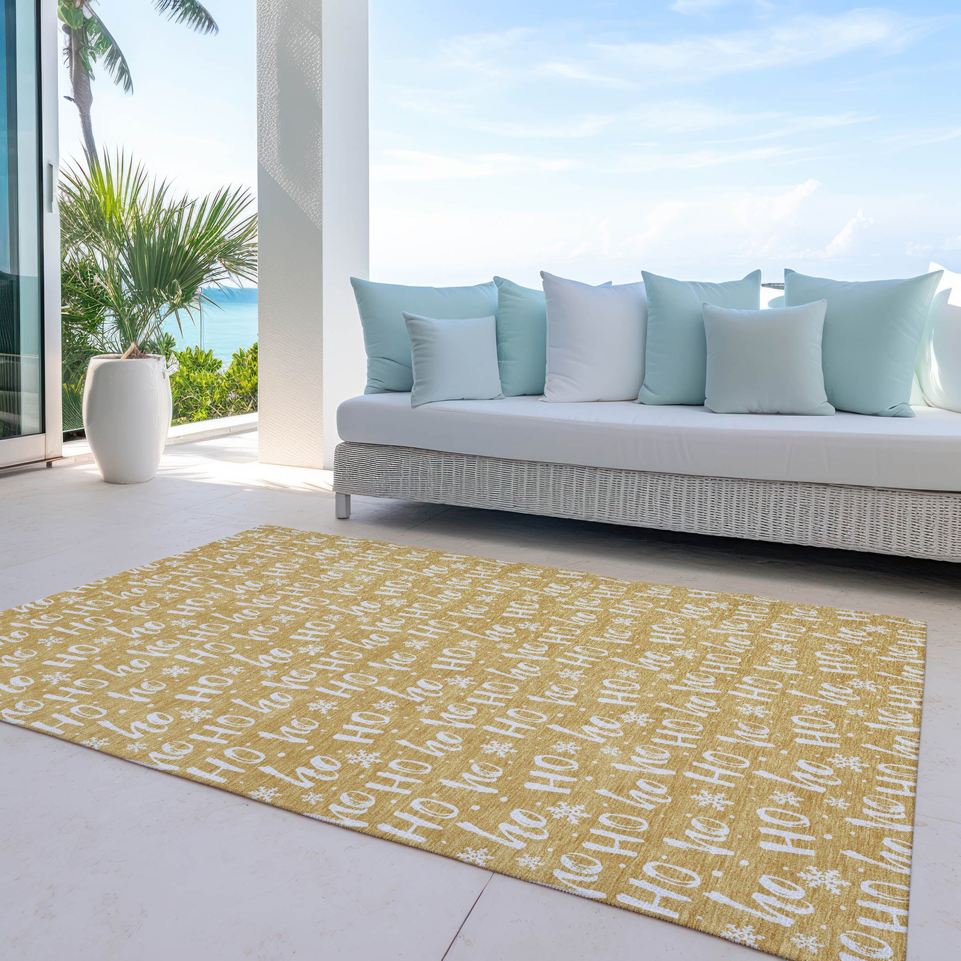 Addison Rugs Paelon Gold Washable Indoor-Outdoor Rug