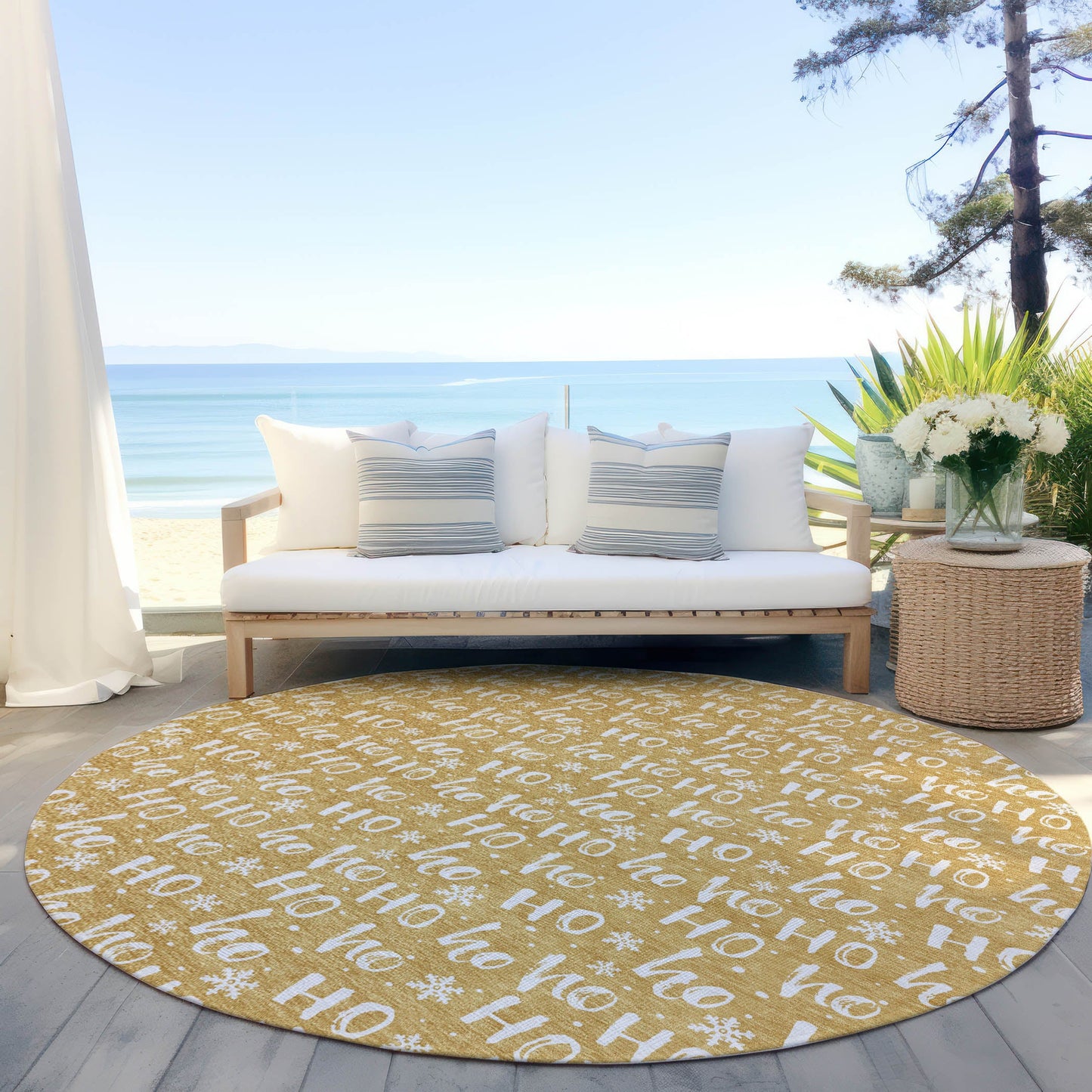 Addison Rugs Paelon Gold Washable Indoor-Outdoor Rug