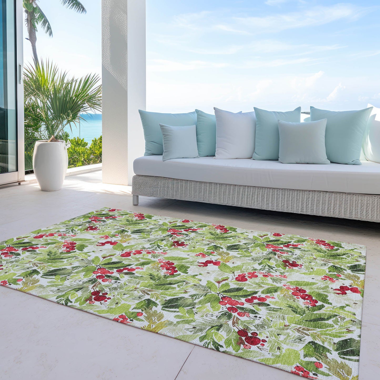 Addison Rugs Paelora Green Washable Indoor-Outdoor Rug