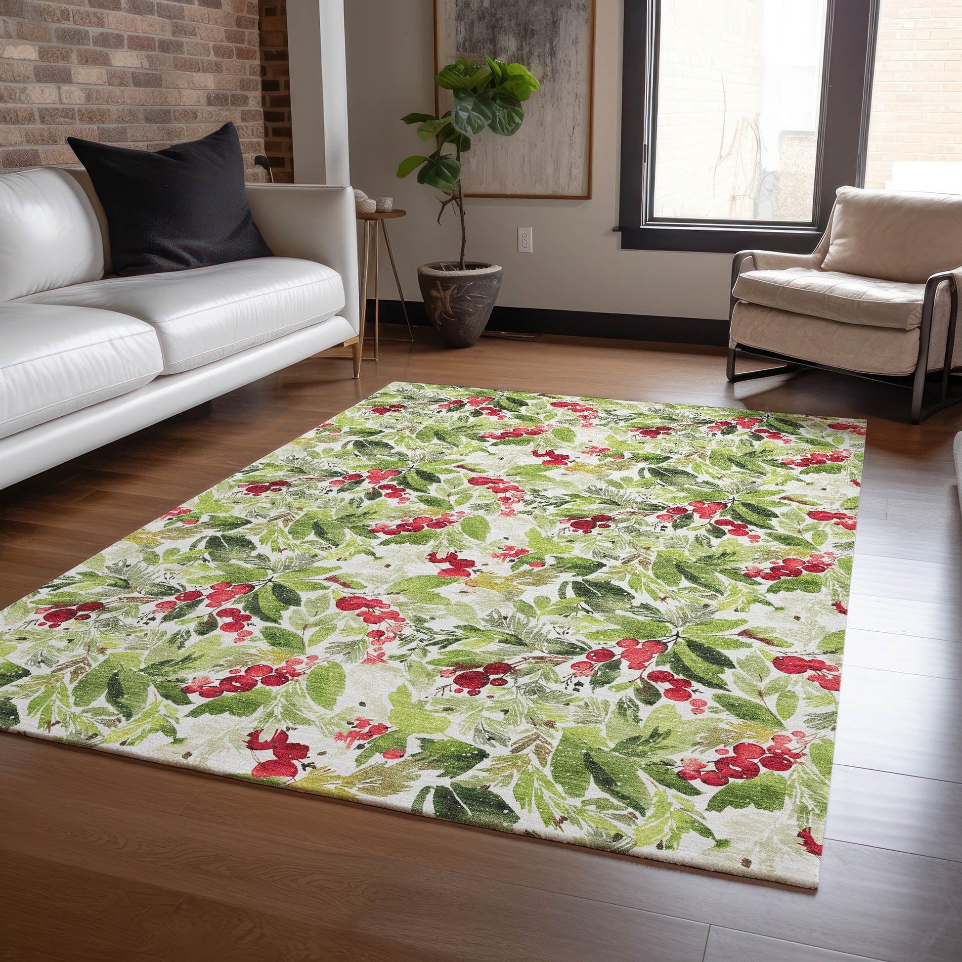 Addison Rugs Paelora Green Washable Indoor-Outdoor Rug
