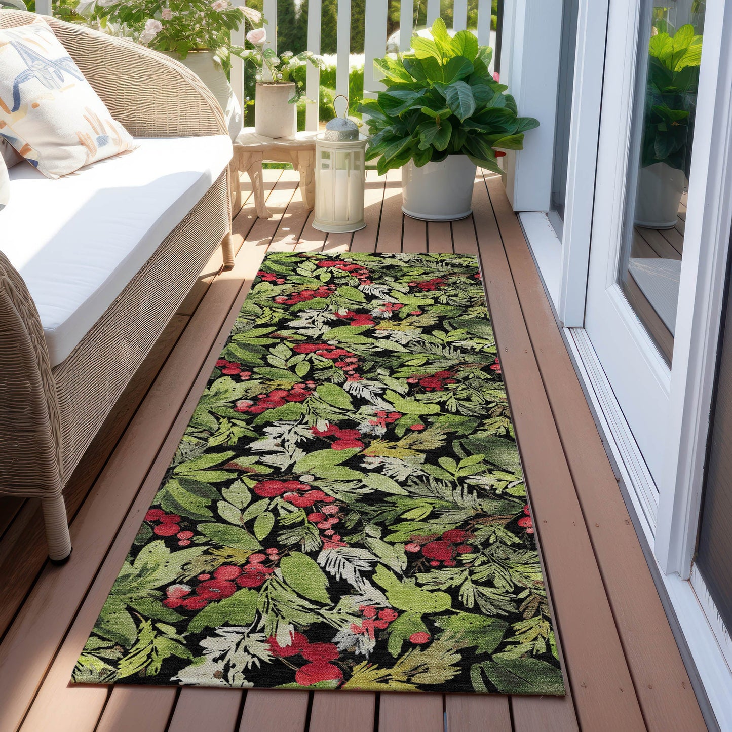 Addison Rugs Paelora Black Washable Indoor-Outdoor Rug