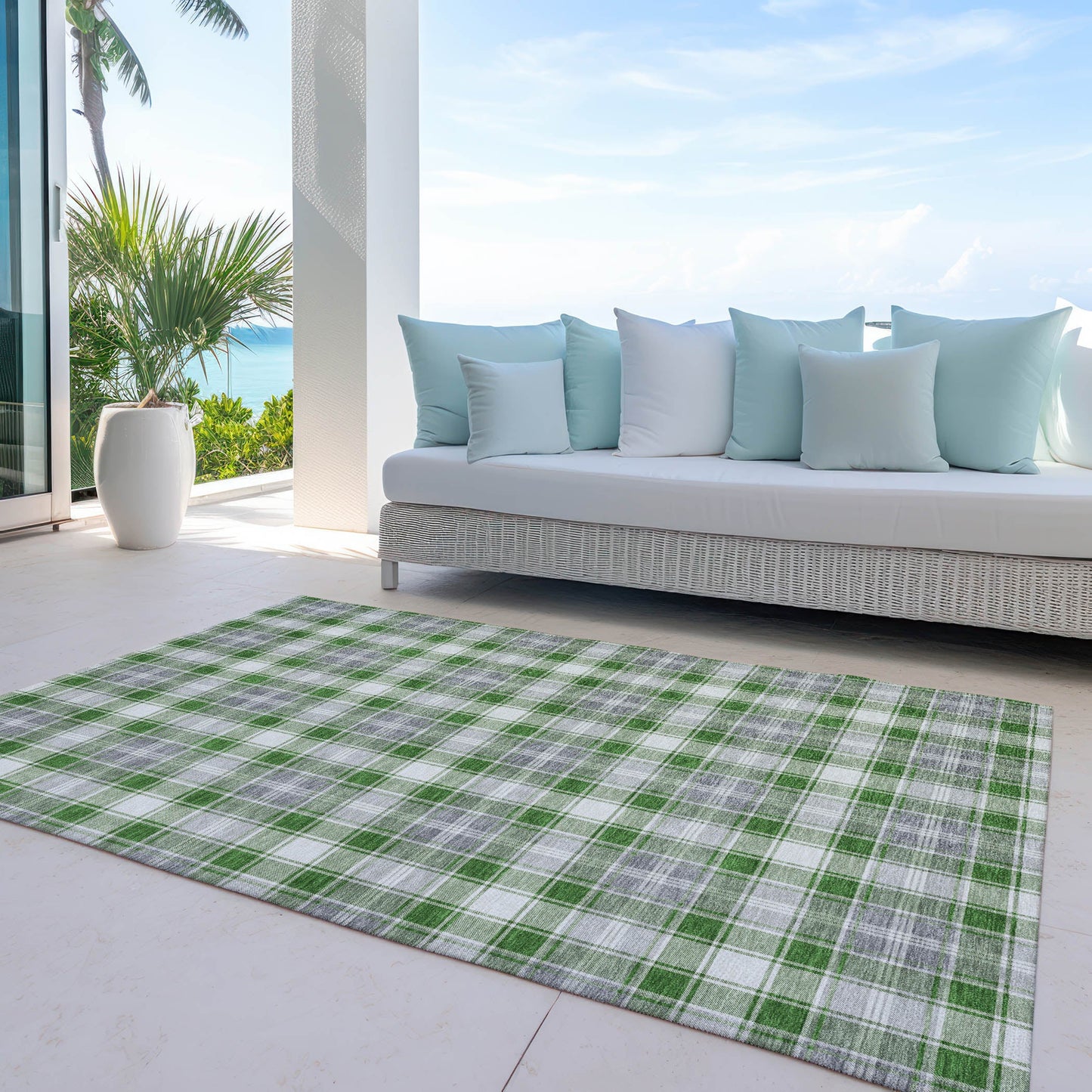 Addison Rugs Quaanor Green Washable Indoor-Outdoor Rug