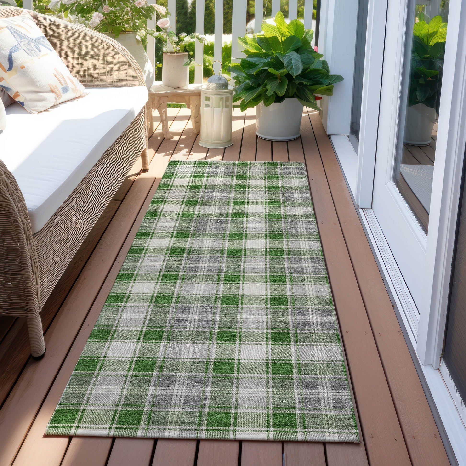 Addison Rugs Quaanor Green Washable Indoor-Outdoor Rug
