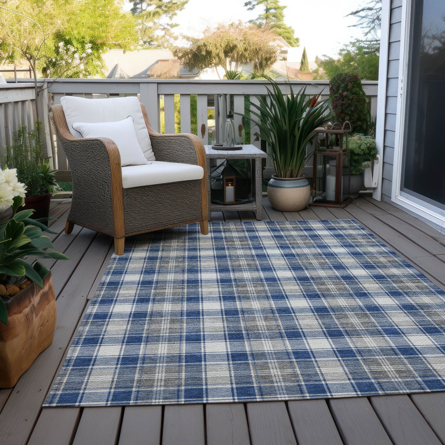Addison Rugs Quaanor Blue Washable Indoor-Outdoor Rug