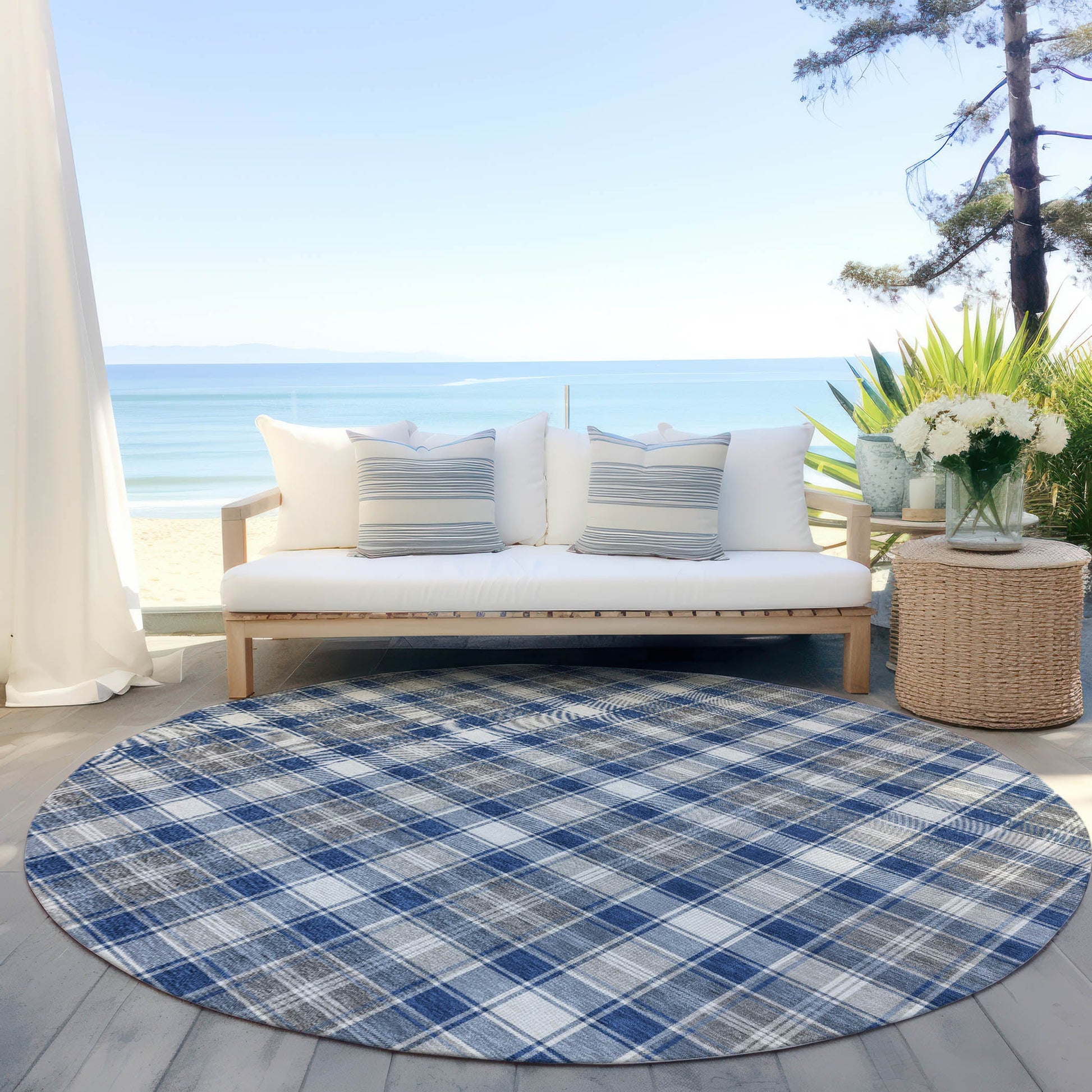 Addison Rugs Quaanor Blue Washable Indoor-Outdoor Rug