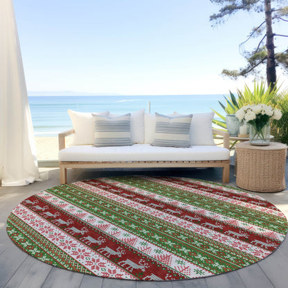 Addison Rugs Quaara Green Washable Indoor-Outdoor Rug