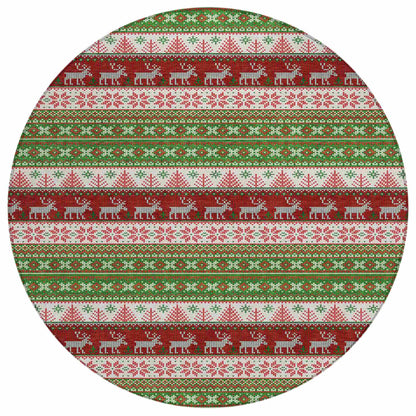 Addison Rugs Quaara Green Washable Indoor-Outdoor Rug