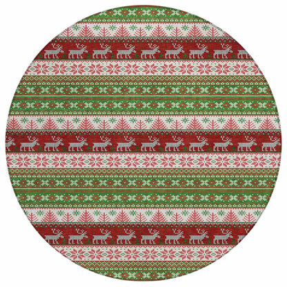 Addison Rugs Quaara Green Washable Indoor-Outdoor Rug