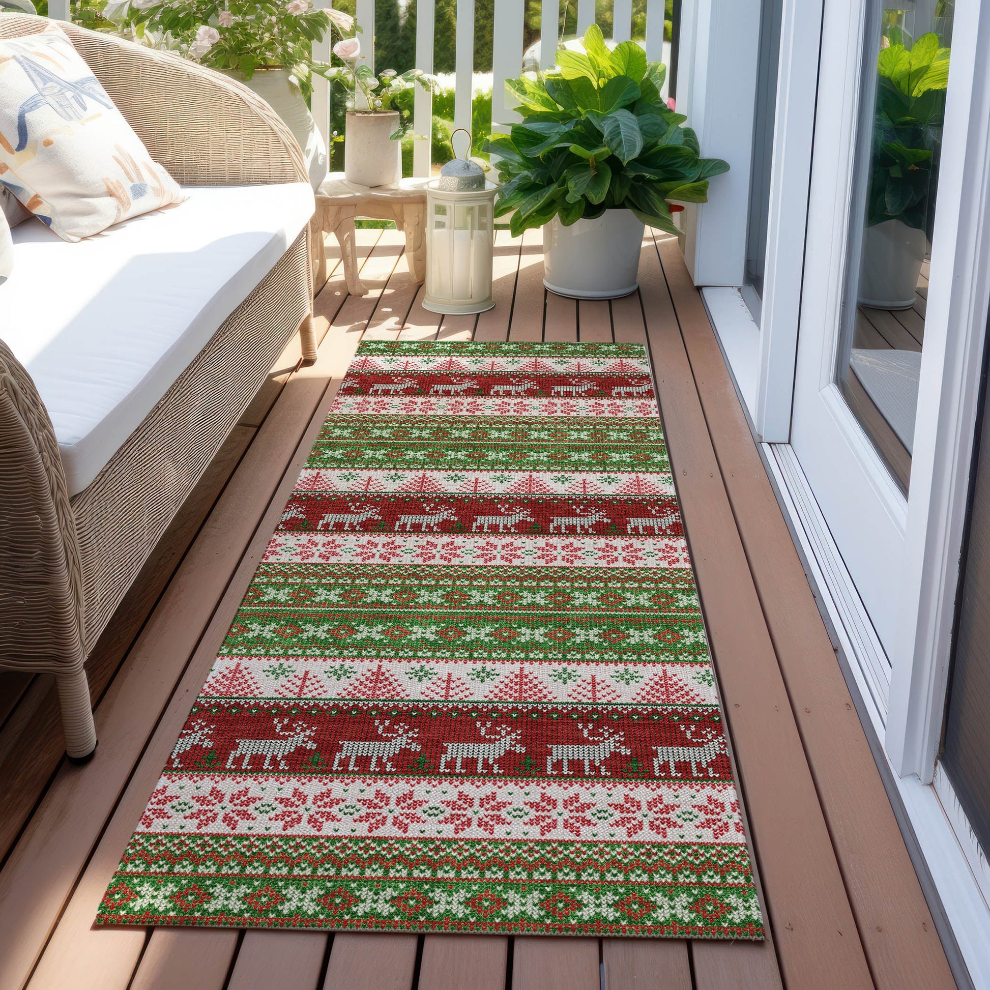 Addison Rugs Quaara Green Washable Indoor-Outdoor Rug