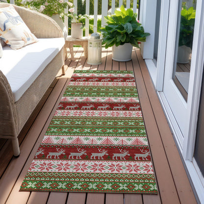 Addison Rugs Quaara Green Washable Indoor-Outdoor Rug