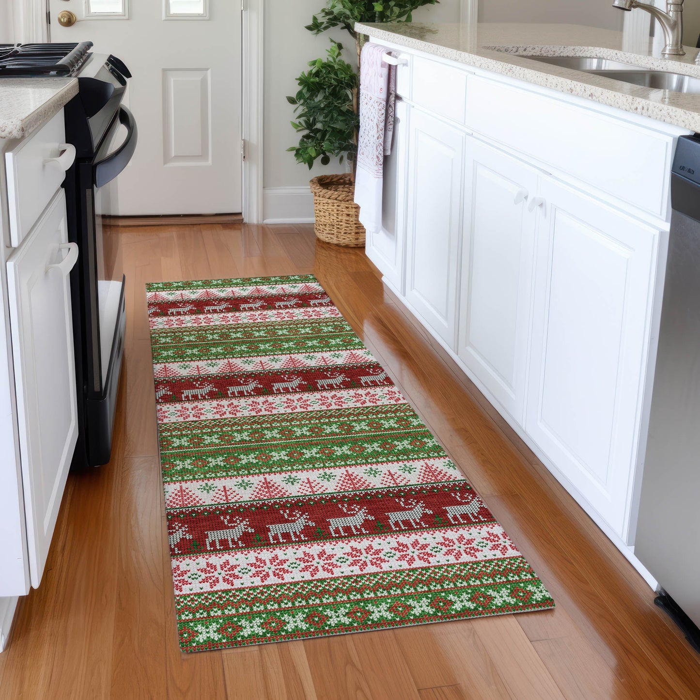 Addison Rugs Quaara Green Washable Indoor-Outdoor Rug