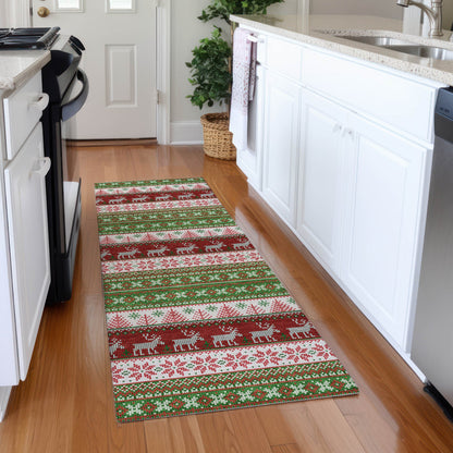 Addison Rugs Quaara Green Washable Indoor-Outdoor Rug
