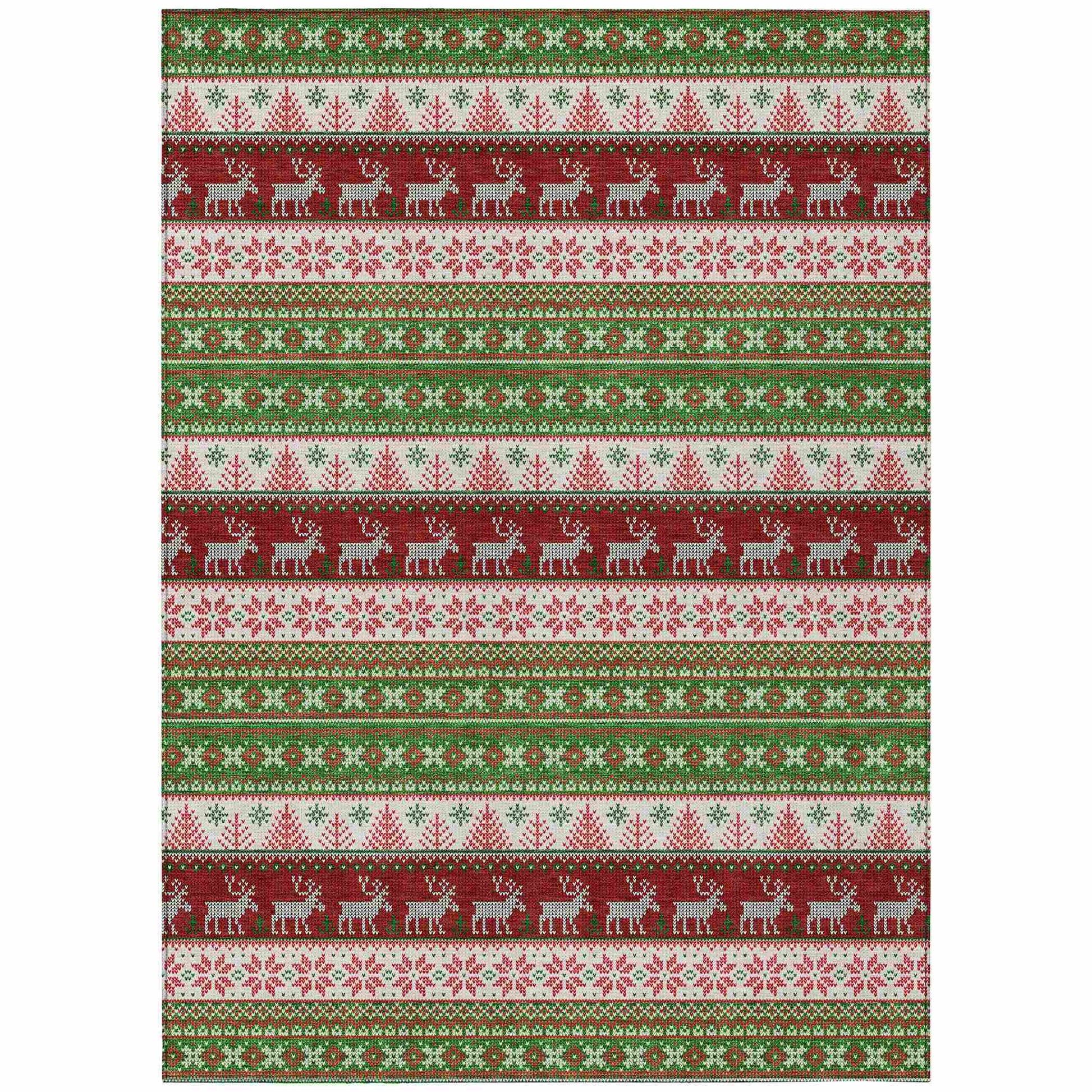 Addison Rugs Quaara Green Washable Indoor-Outdoor Rug