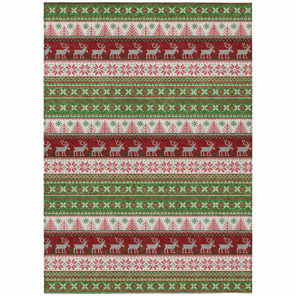 Addison Rugs Quaara Green Washable Indoor-Outdoor Rug