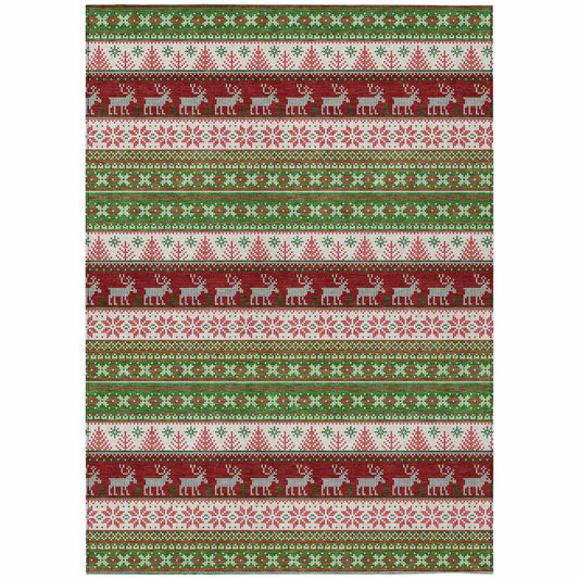 Addison Rugs Quaara Green Washable Indoor-Outdoor Rug