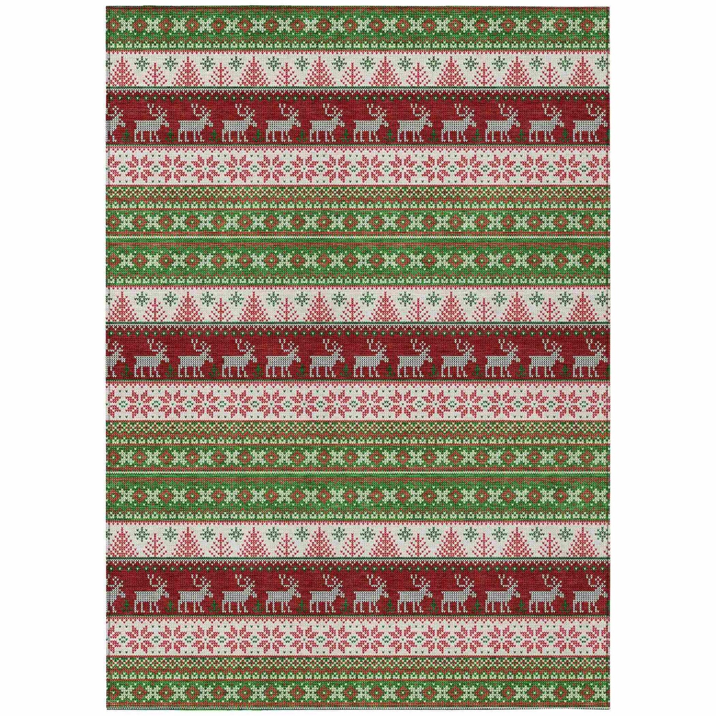Addison Rugs Quaara Green Washable Indoor-Outdoor Rug