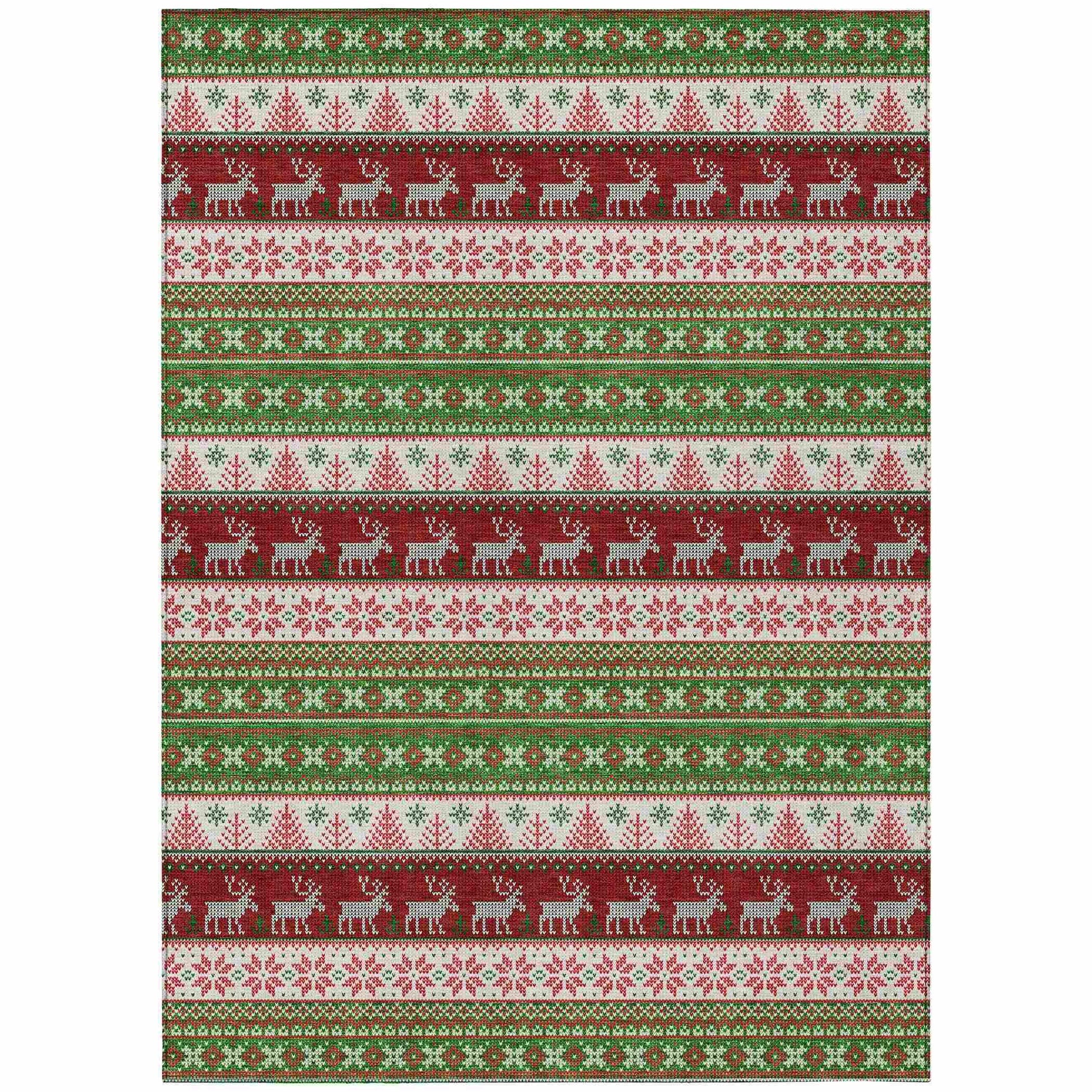 Addison Rugs Quaara Green Washable Indoor-Outdoor Rug