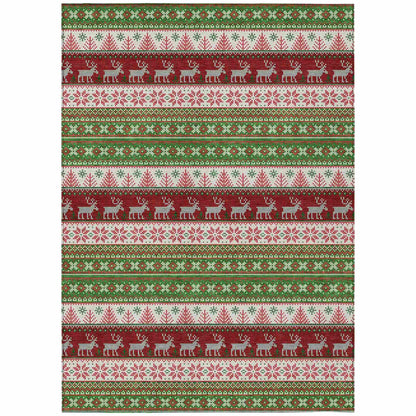 Addison Rugs Quaara Green Washable Indoor-Outdoor Rug