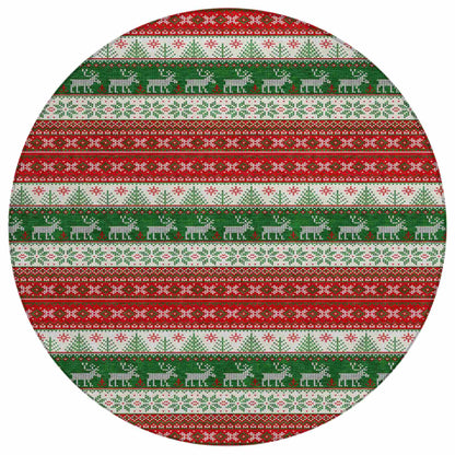 Addison Rugs Quaara Red Washable Indoor-Outdoor Rug