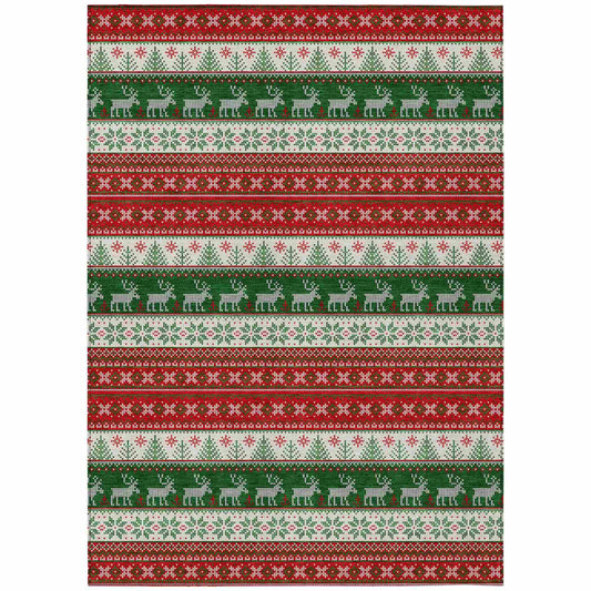 Addison Rugs Quaara Red Washable Indoor-Outdoor Rug