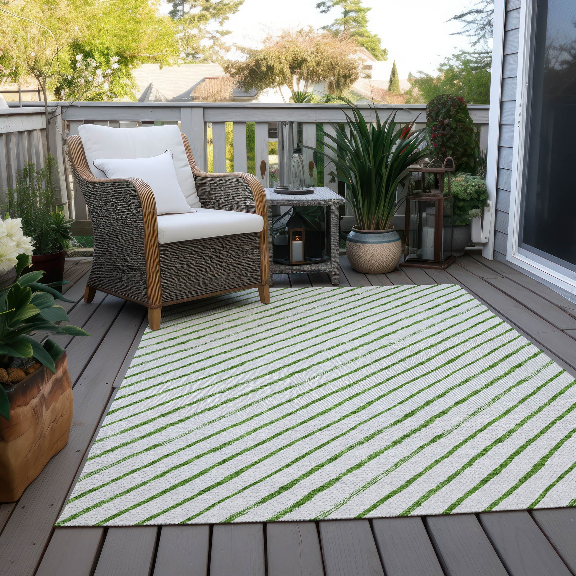 Addison Rugs Quaaris Green Washable Indoor-Outdoor Rug