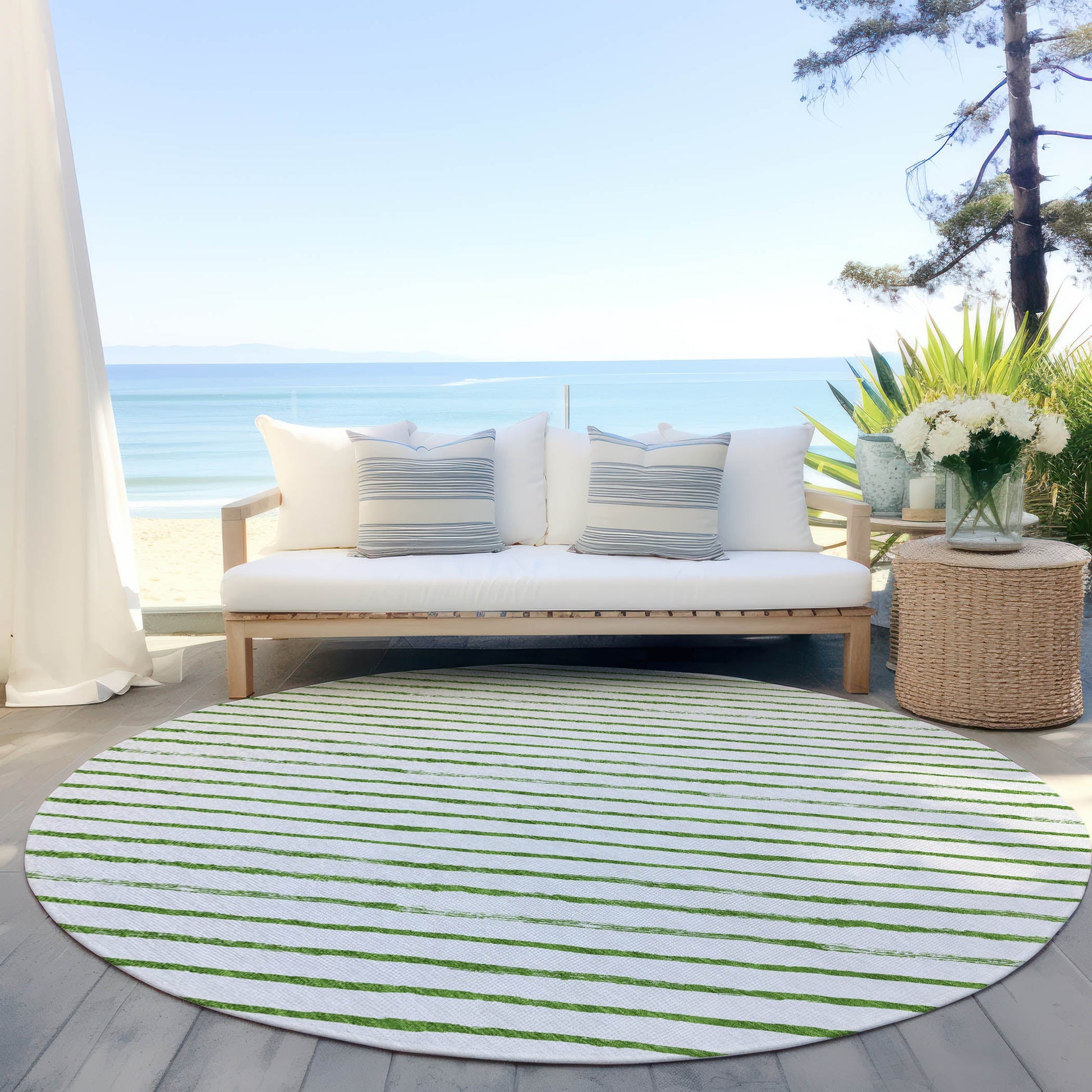 Addison Rugs Quaaris Green Washable Indoor-Outdoor Rug
