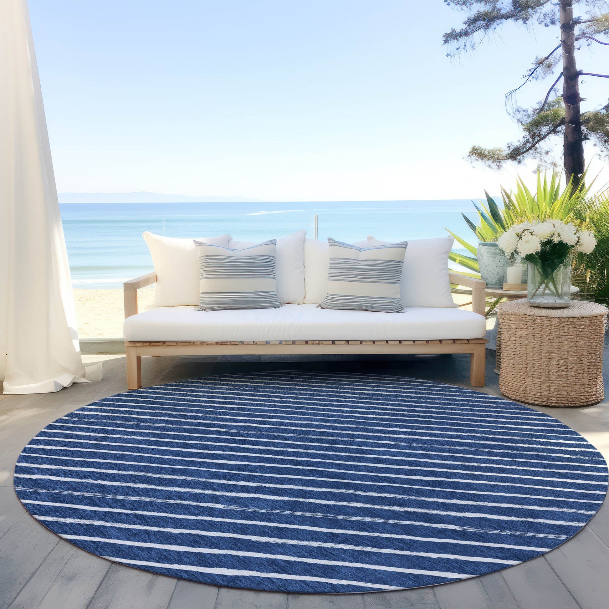 Addison Rugs Quaaris Blue Washable Indoor-Outdoor Rug