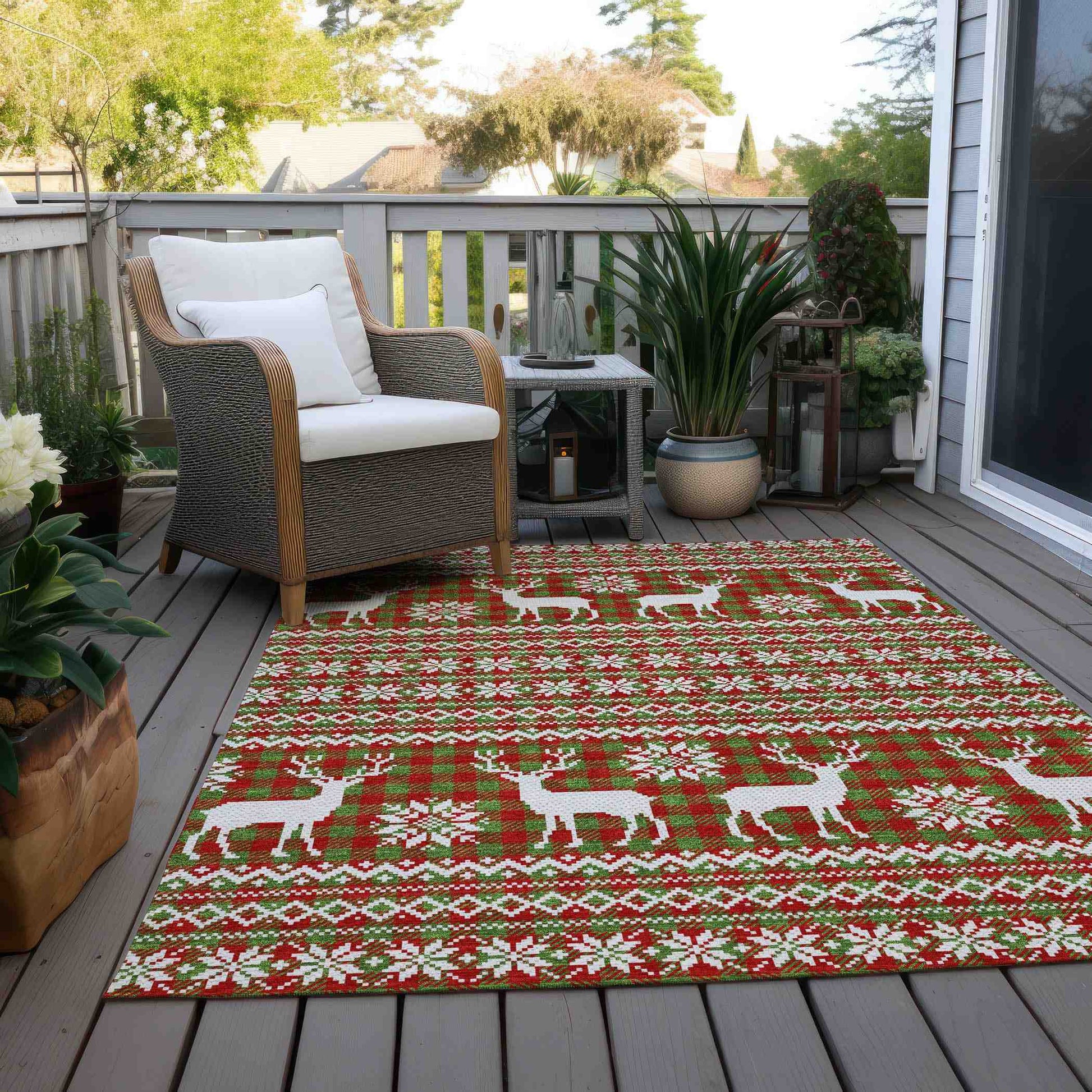 Addison Rugs Quaas Fern Washable Indoor-Outdoor Rug