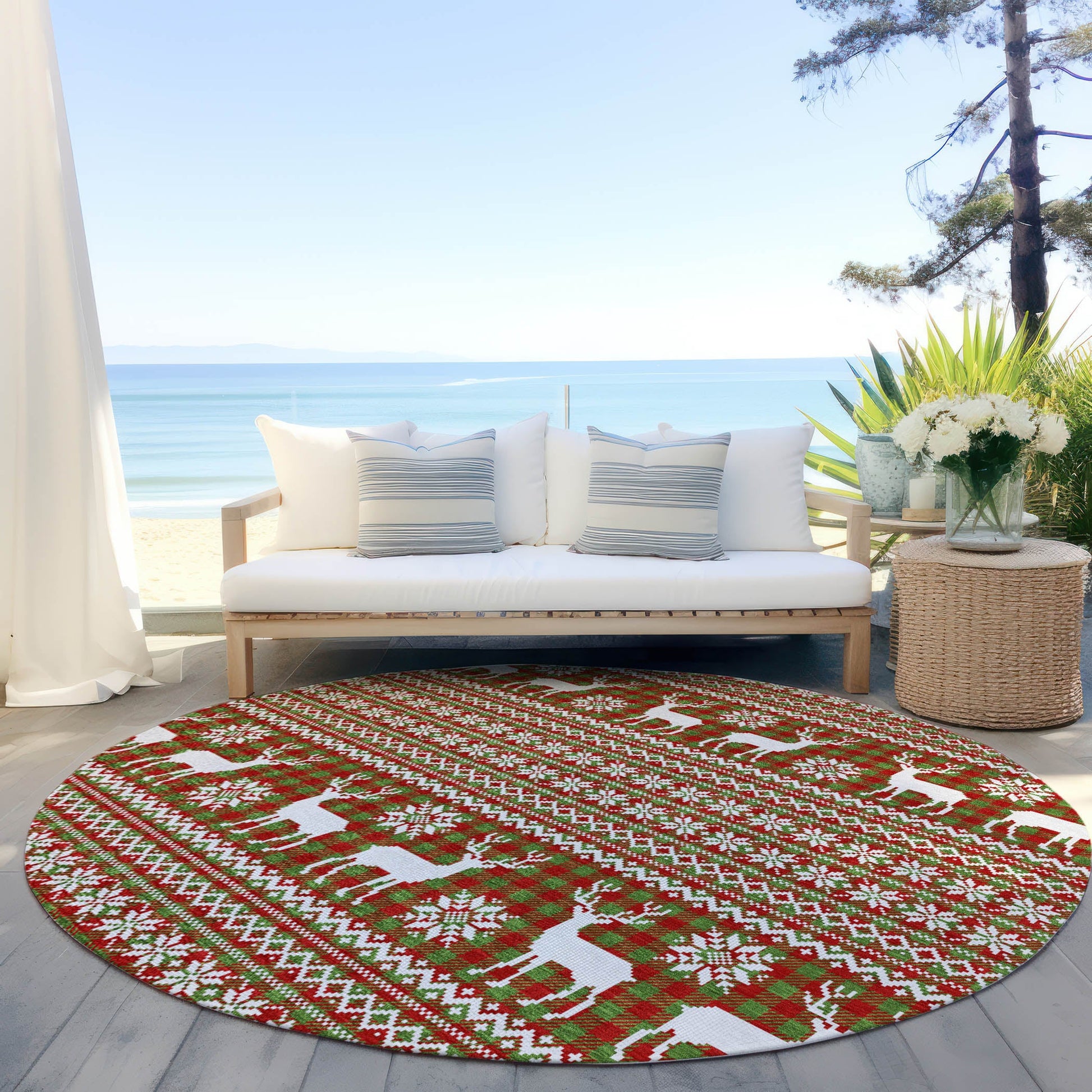 Addison Rugs Quaas Fern Washable Indoor-Outdoor Rug