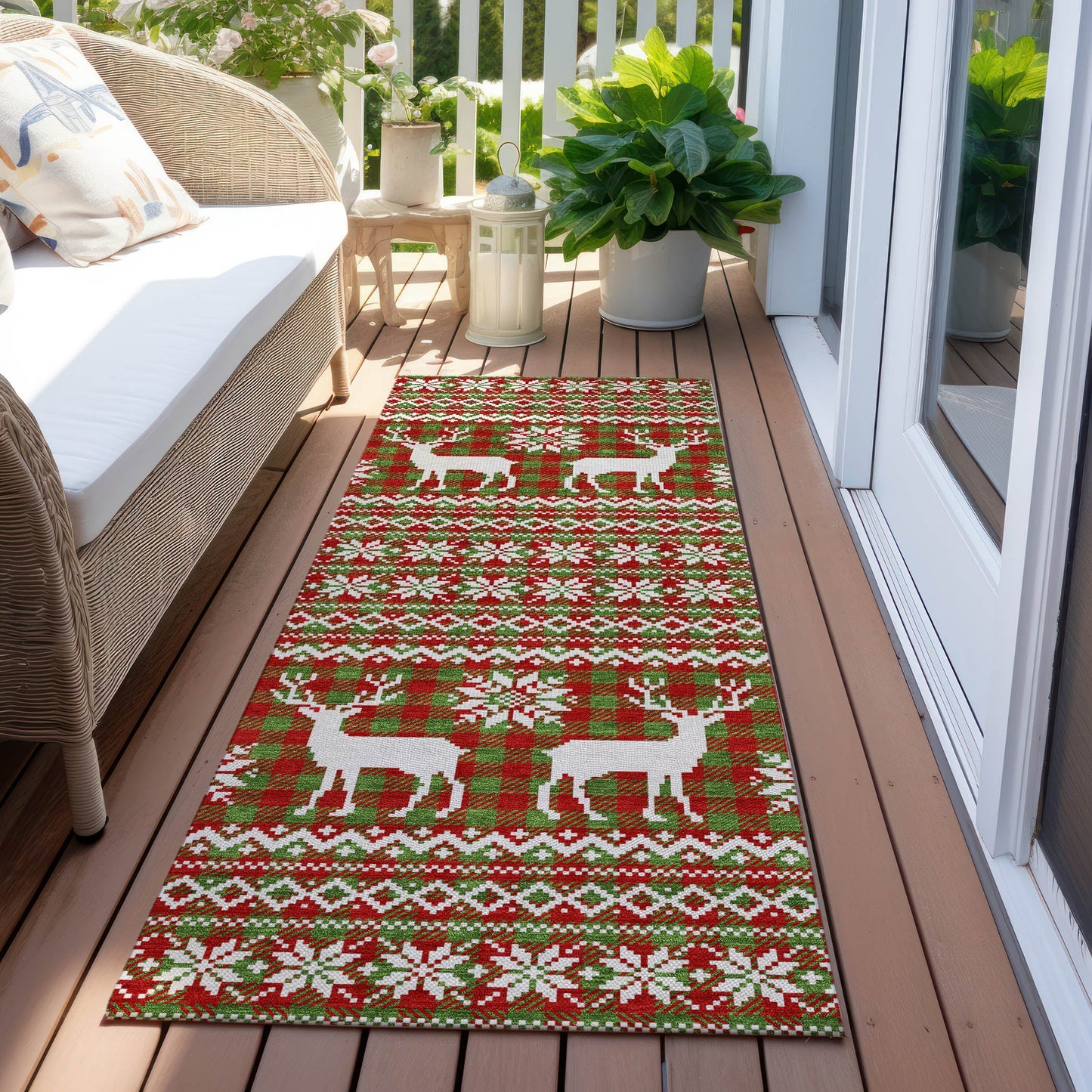 Addison Rugs Quaas Fern Washable Indoor-Outdoor Rug