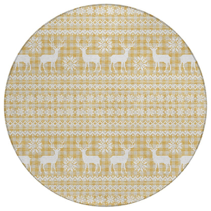 Addison Rugs Quaas Gold Washable Indoor-Outdoor Rug