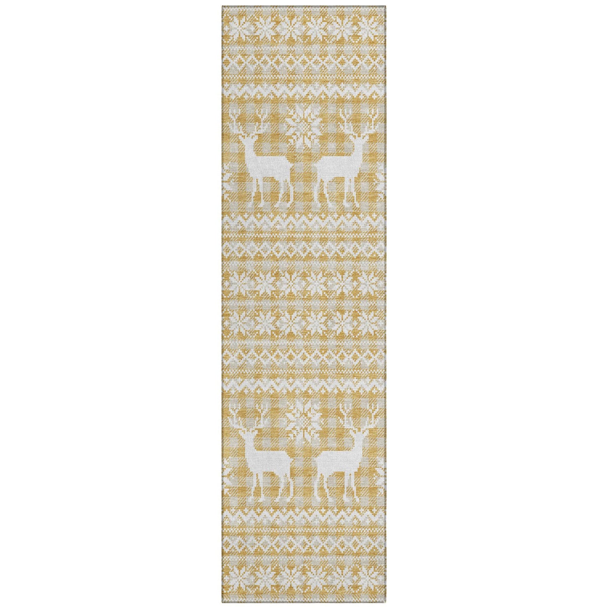 Addison Rugs Quaas Gold Washable Indoor-Outdoor Rug