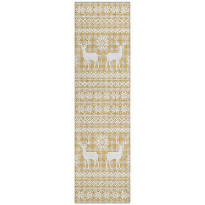 Addison Rugs Quaas Gold Washable Indoor-Outdoor Rug