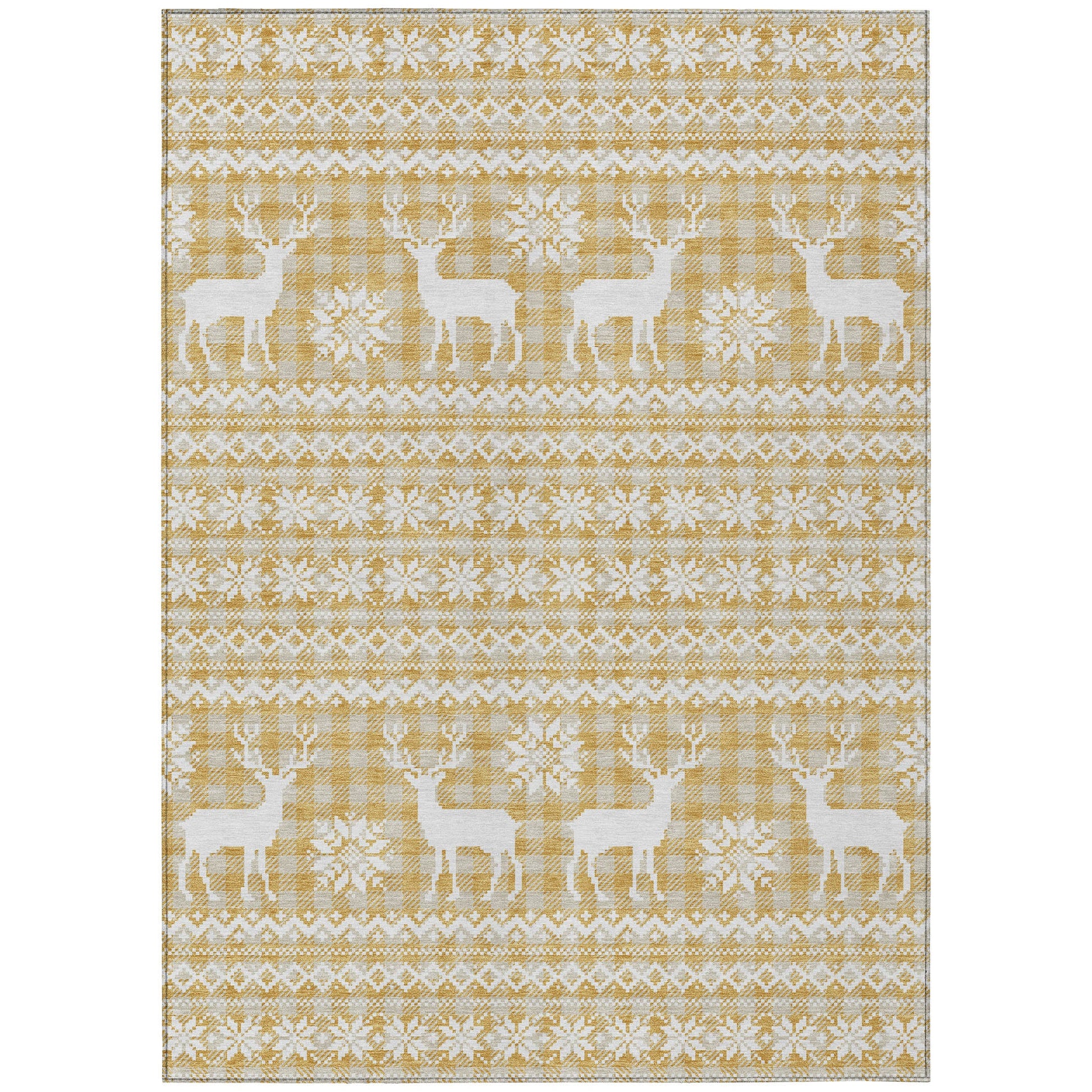 Addison Rugs Quaas Gold Washable Indoor-Outdoor Rug