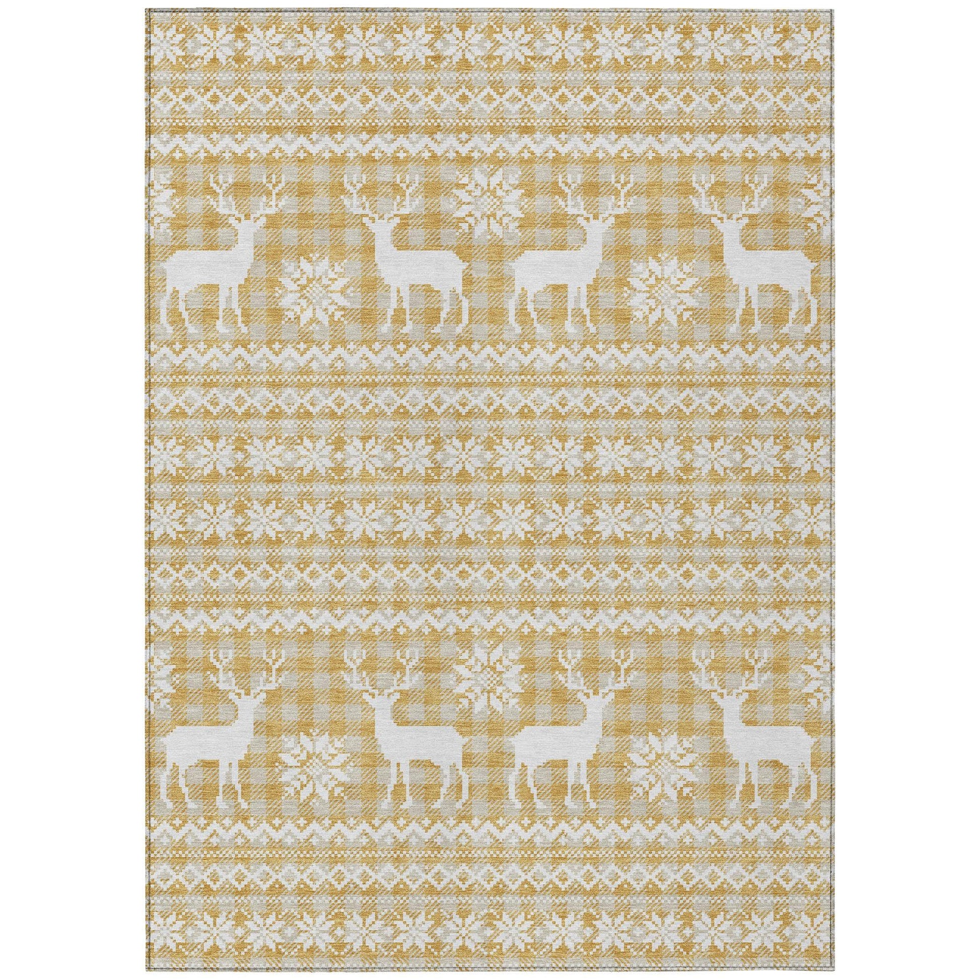 Addison Rugs Quaas Gold Washable Indoor-Outdoor Rug