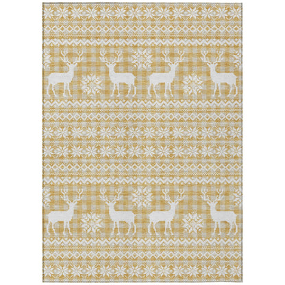 Addison Rugs Quaas Gold Washable Indoor-Outdoor Rug