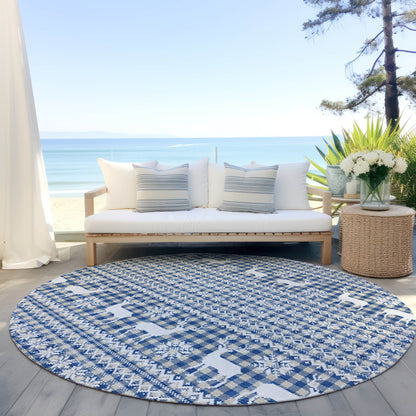 Addison Rugs Quaas Blue Washable Indoor-Outdoor Rug