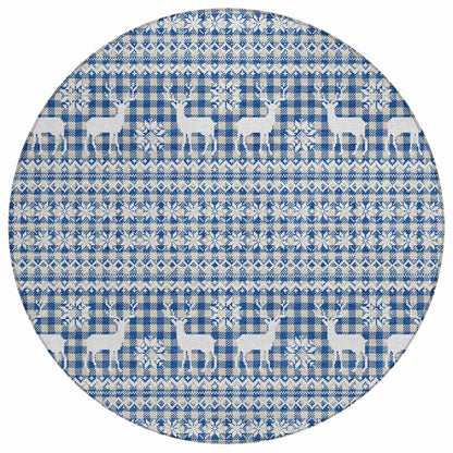 Addison Rugs Quaas Blue Washable Indoor-Outdoor Rug