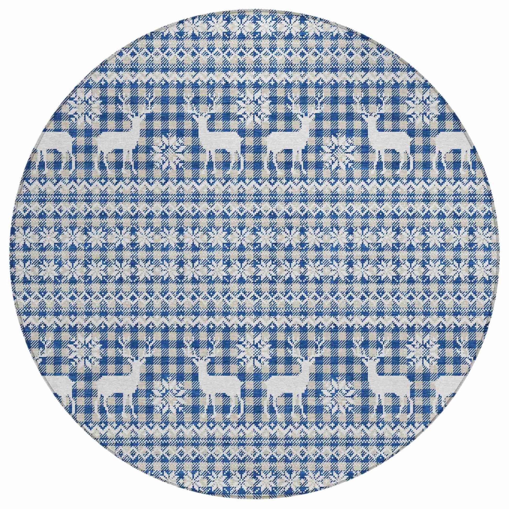 Addison Rugs Quaas Blue Washable Indoor-Outdoor Rug