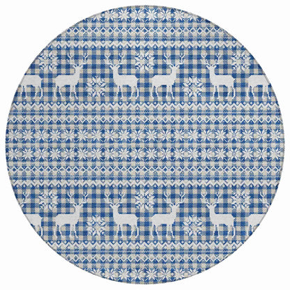 Addison Rugs Quaas Blue Washable Indoor-Outdoor Rug