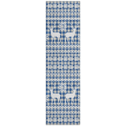 Addison Rugs Quaas Blue Washable Indoor-Outdoor Rug